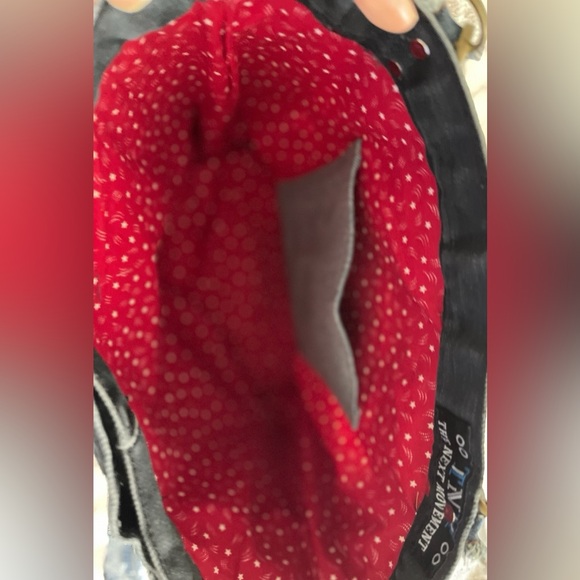 Denim patchwork shoulder bag-tote bag upcycled jeans boho bag - Picture 15 of 16